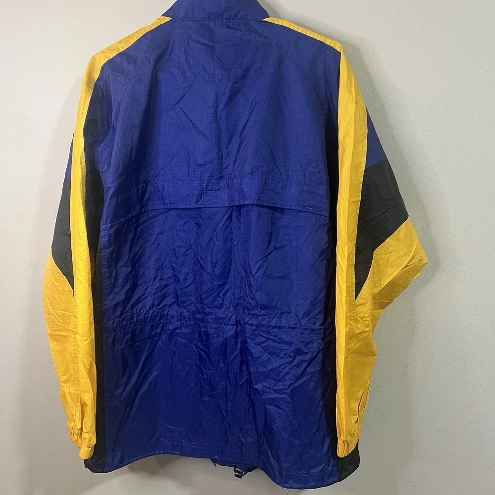 Vintage Columbia Jacket Mens X-Large Blue/Yellow Packable‎ Hooded Windbreaker